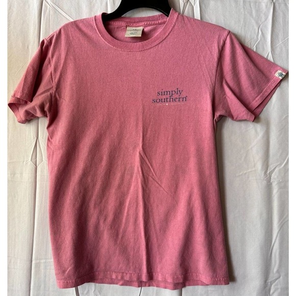 SIMPLY SOUTHERN "Preppy, Happy, Classy" Graphic Pink Small T-shirt. *COOL/NICE - Picture 3 of 6